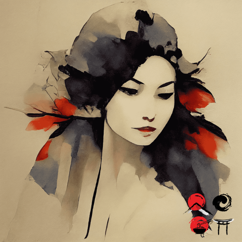 Geisha and feather #4