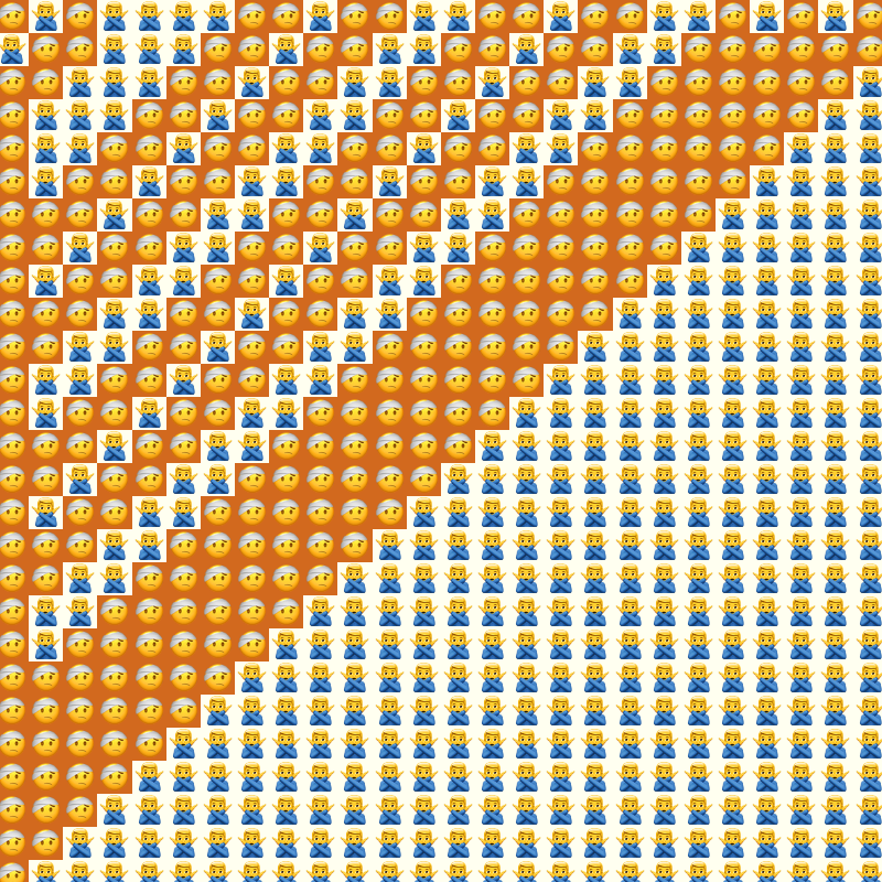 Elementary Cellular Emoji Automata #345