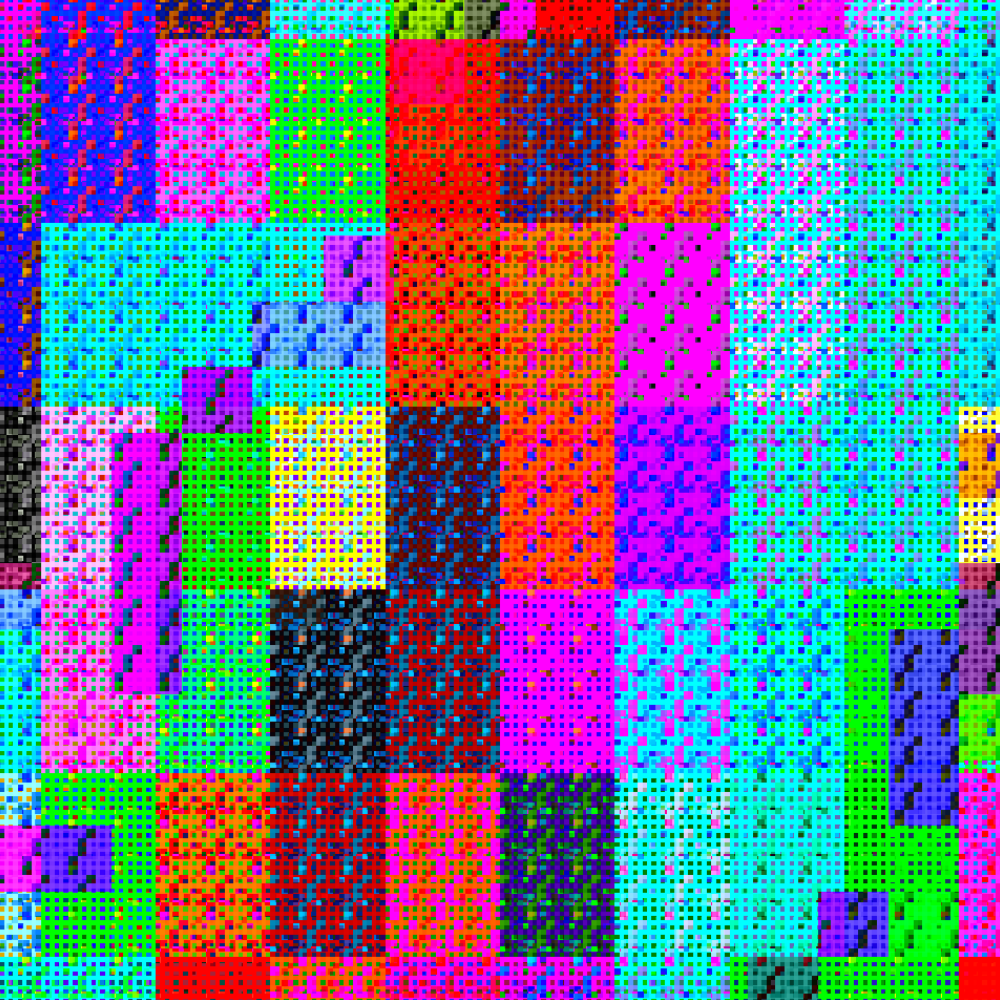 Multicolored Pixelated Field #16