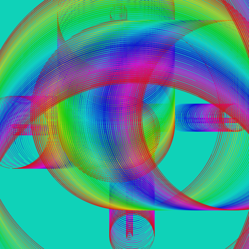 Fibonacci Rainbow Spirals var12 #3