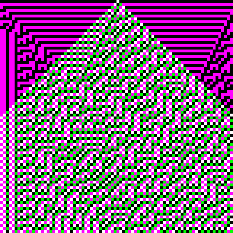 RGB Elementary Cellular Automaton #838