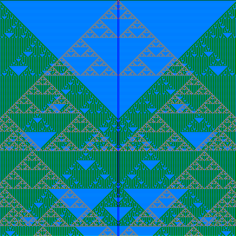 RGB Elementary Cellular Automaton #537