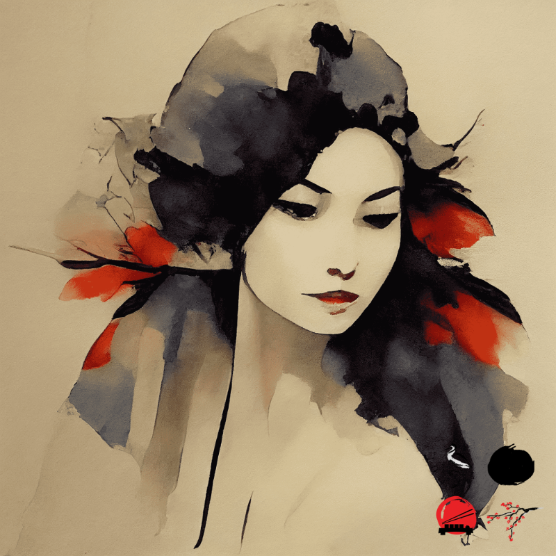 Geisha and feather #14