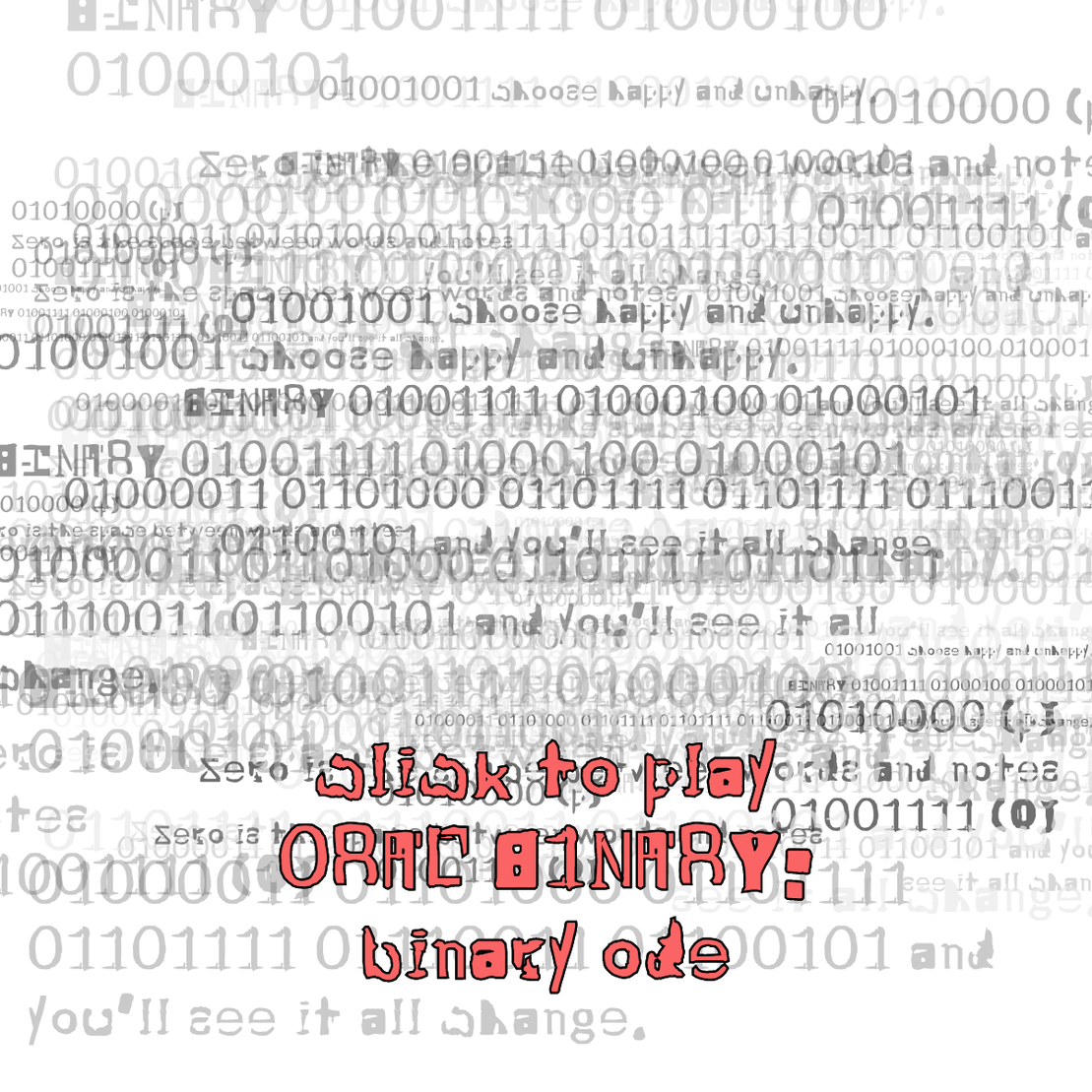 0RAL B1NARY: “BINARY ODE” #59