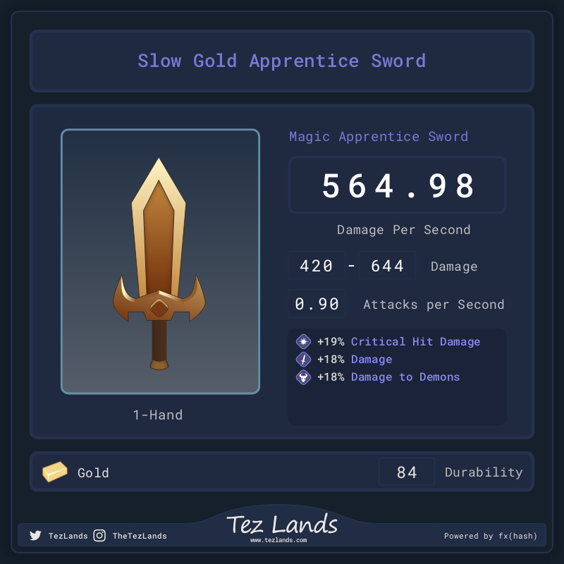 Tez Lands - Apprentice Sword #9