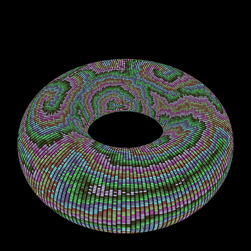 Reaction Diffusion on a Torus #8