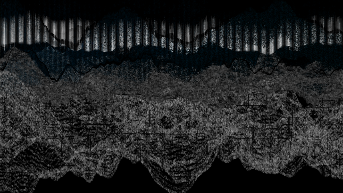 Pixel rain in a data landsacape #1