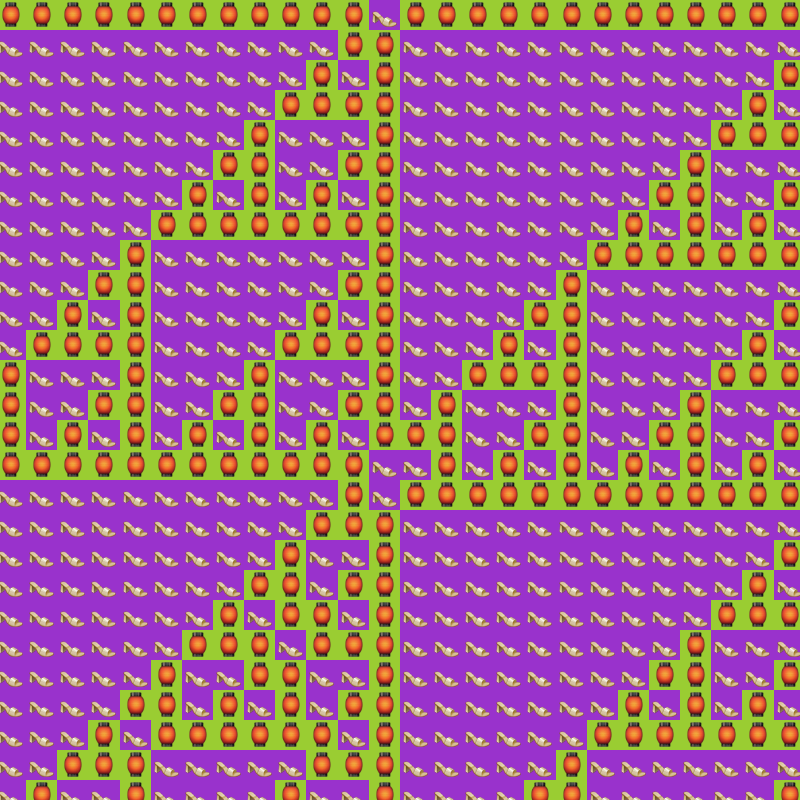 Elementary Cellular Emoji Automata #52