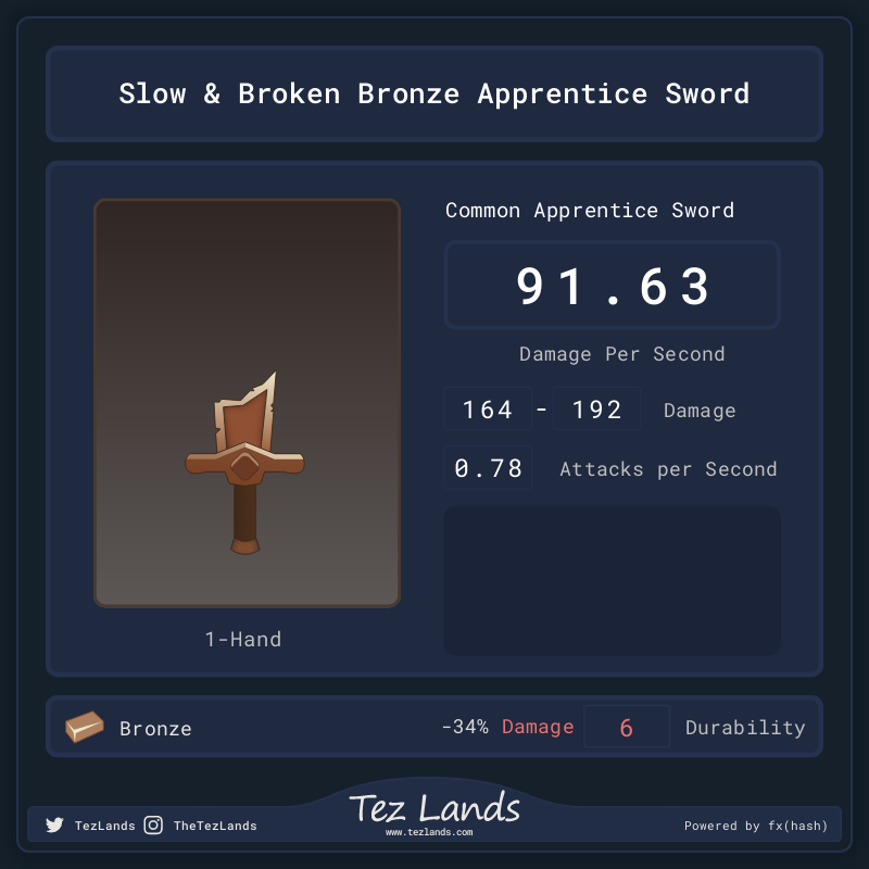 Tez Lands - Apprentice Sword #13