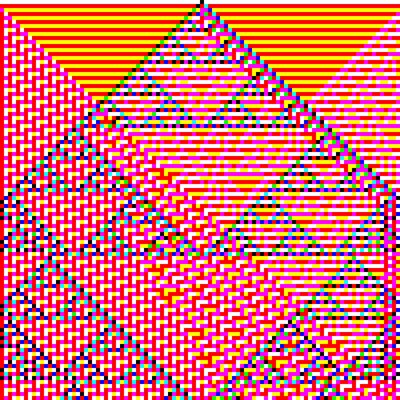 RGB Elementary Cellular Automaton #419