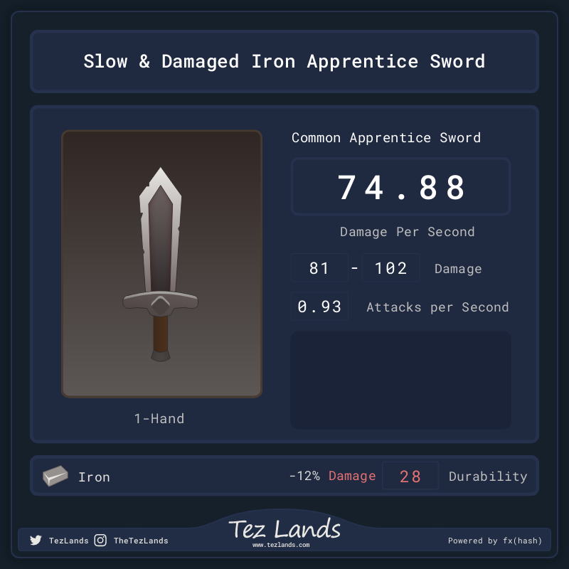 Tez Lands - Apprentice Sword #31