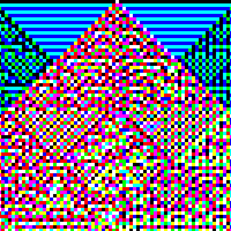 RGB Elementary Cellular Automaton #662