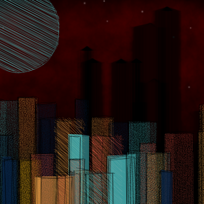 hastily-drawn cityscape sketch #62