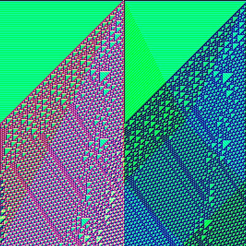 RGB Elementary Cellular Automaton