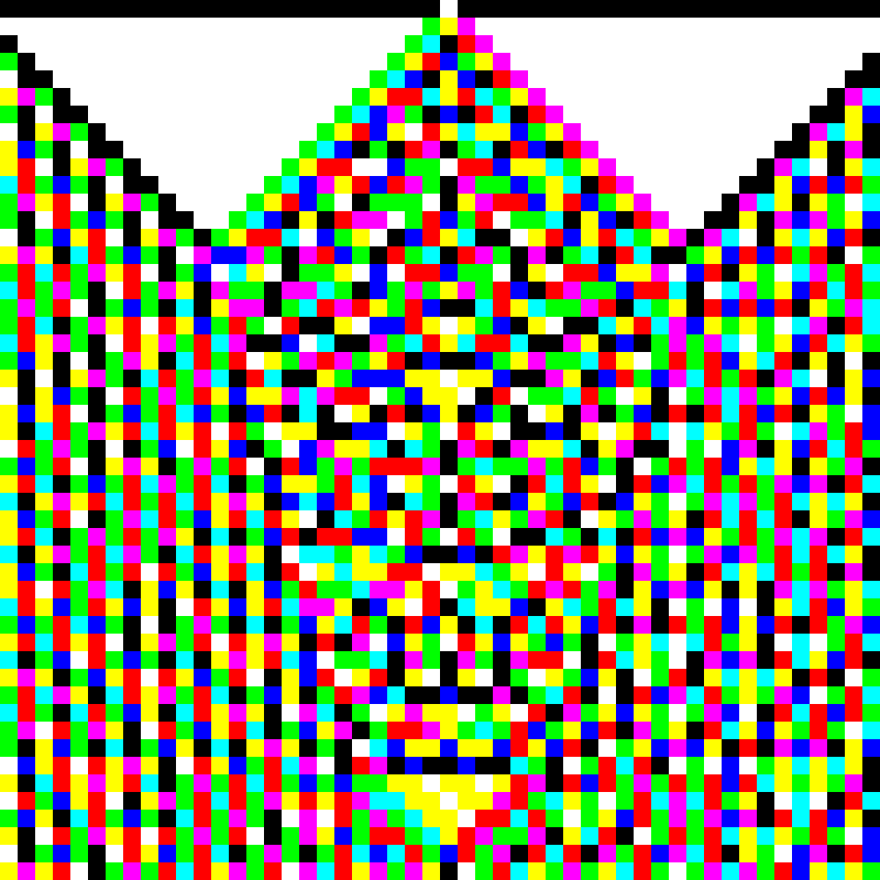 RGB Elementary Cellular Automaton #372