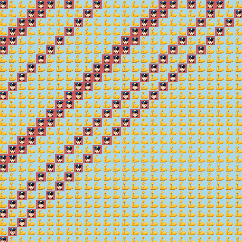 Elementary Cellular Emoji Automata #143