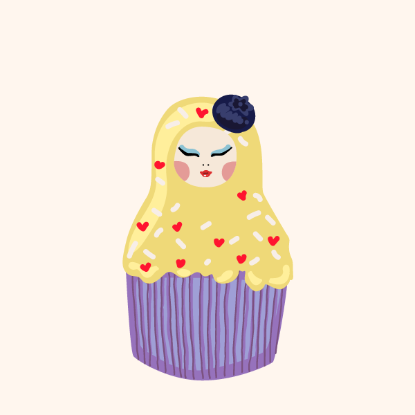 Cute Matryoshka Doll Cupcake Series #1