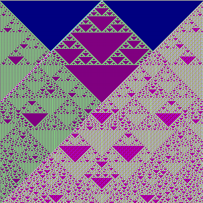 RGB Elementary Cellular Automaton #58