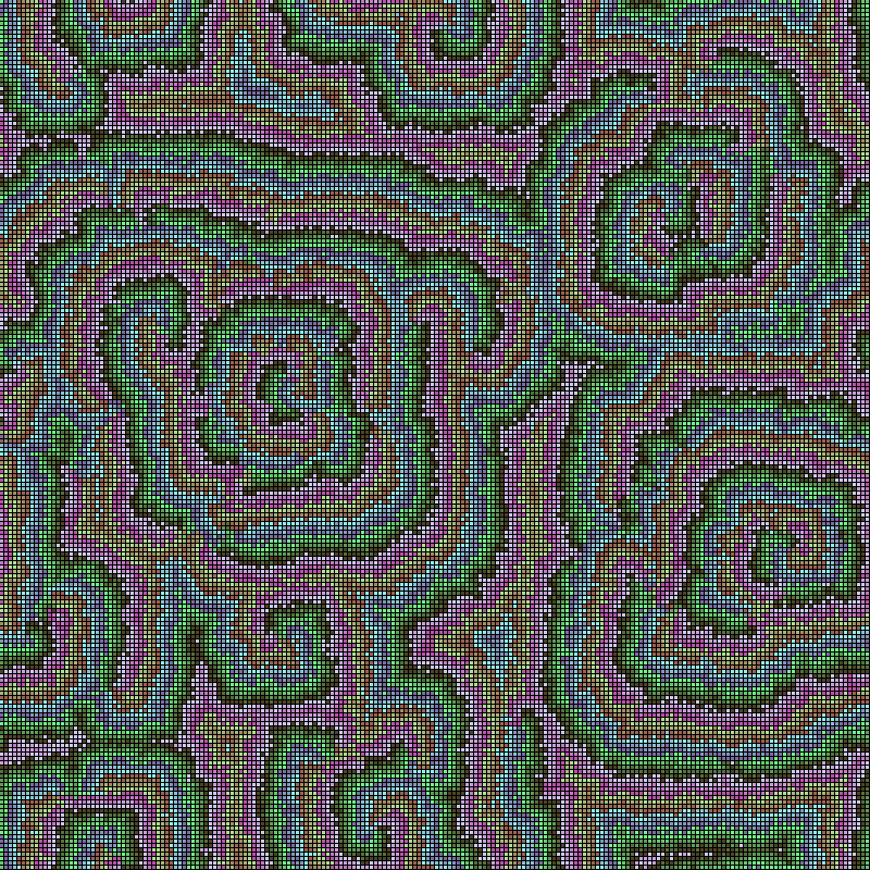 Reaction Diffusion Cellular Automata #35