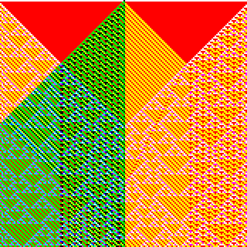 RGB Elementary Cellular Automaton #390