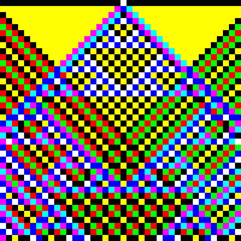 RGB Elementary Cellular Automaton #206