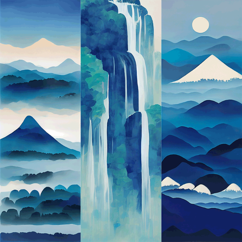 AI Japanese Waterfall #8