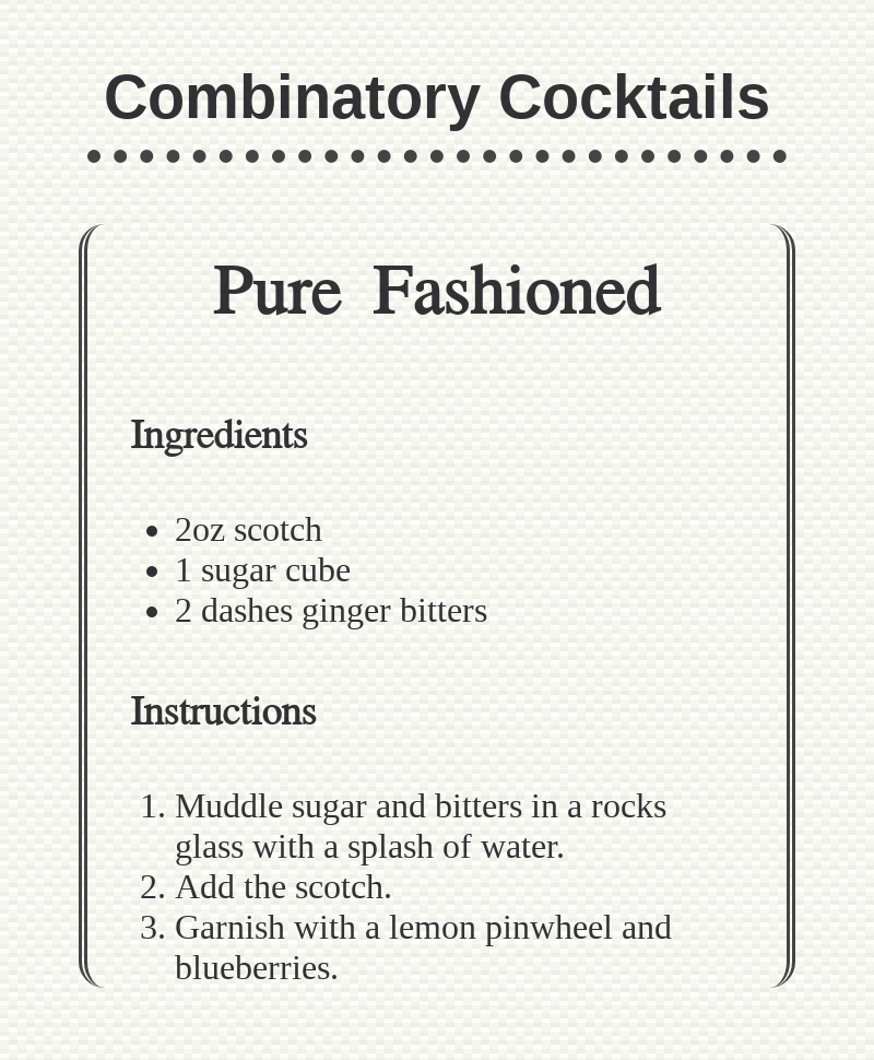Combinatory Cocktails #3