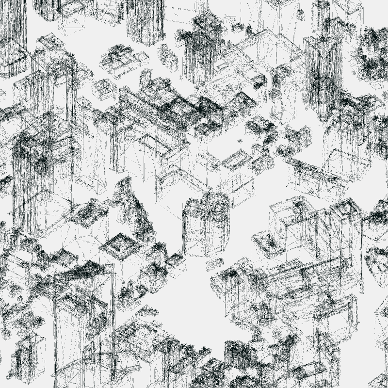 Algorithmic Drawing: Minato City Tokyo #64