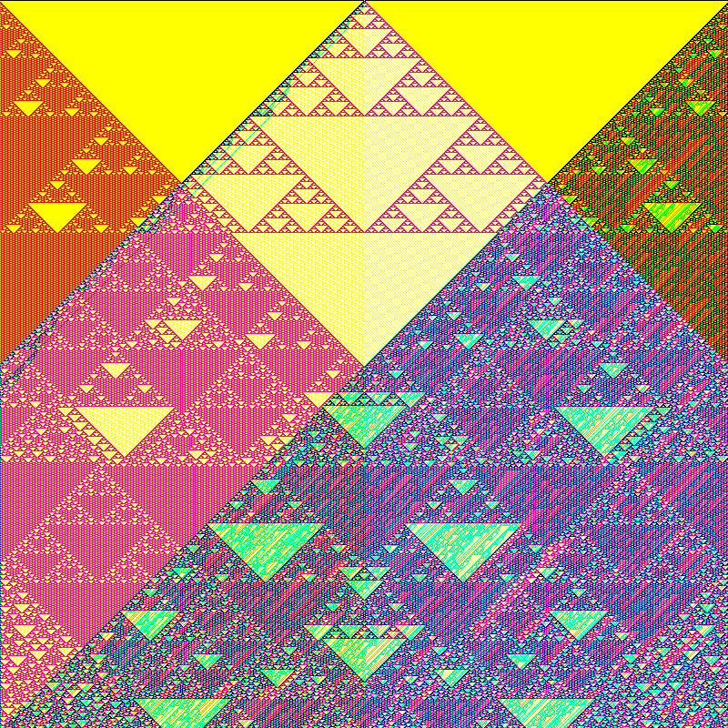 RGB Elementary Cellular Automaton #436