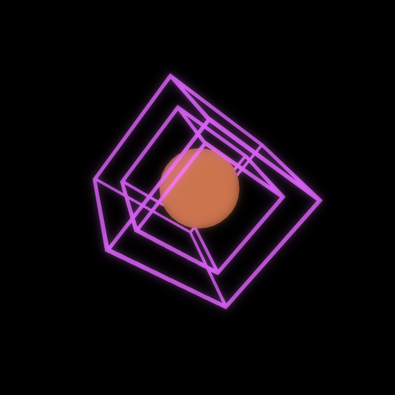 Generative Animation : Two Cube and Sphere #9