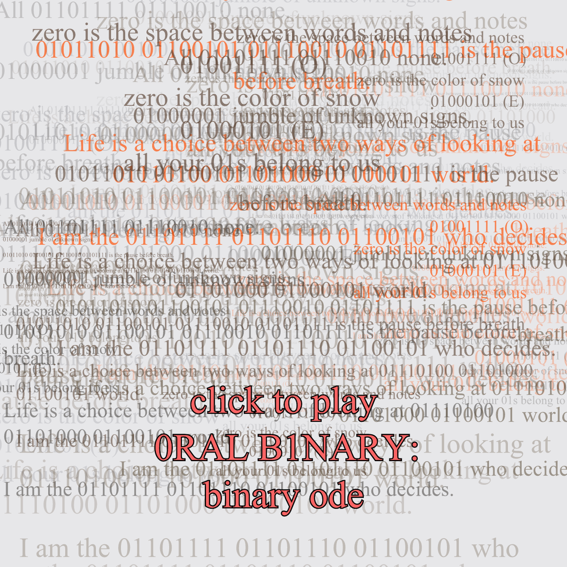 0RAL B1NARY: “BINARY ODE” #46