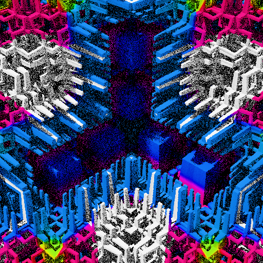 Colorful, warped cubic sponge forms #34