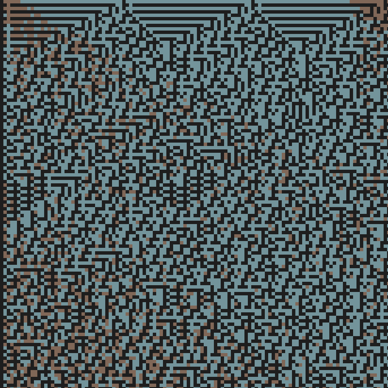 Colored Elementary Cellular Automaton #261