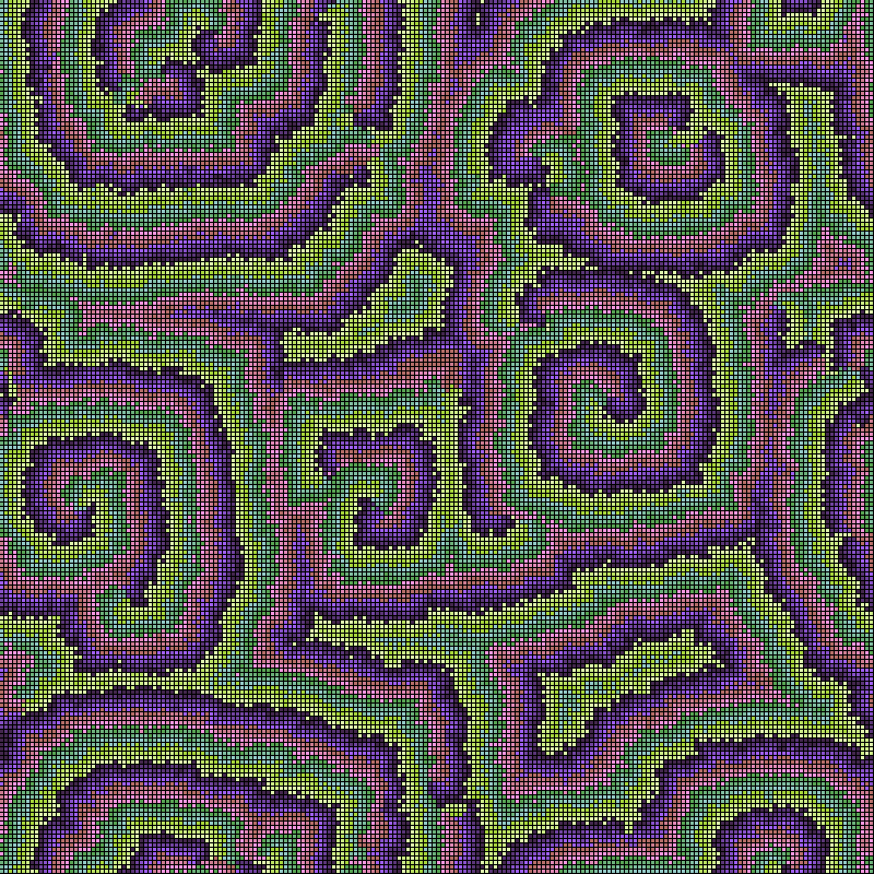 Reaction Diffusion Cellular Automata #48