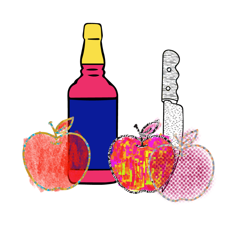 bottle and apples #209