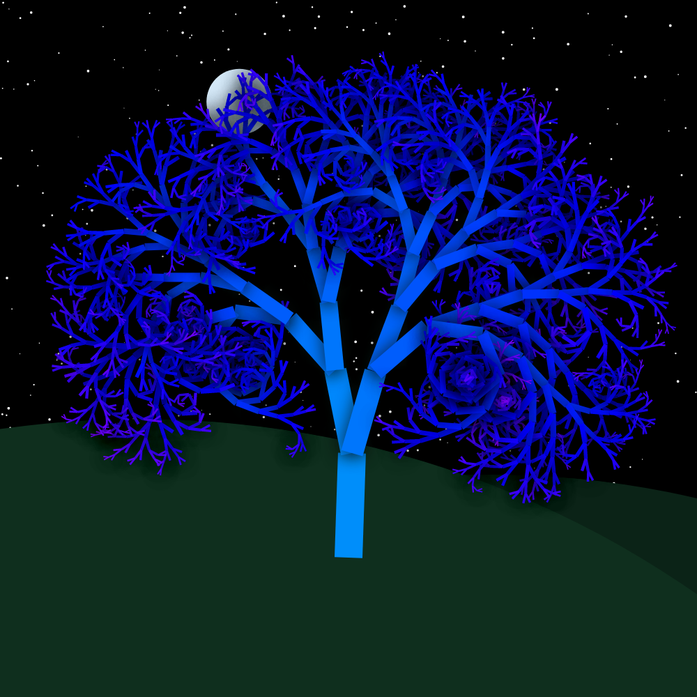 Moonlit Trees of Iterative Fractal Chaos #9