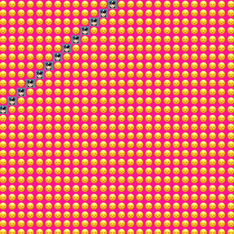 Elementary Cellular Emoji Automata #177