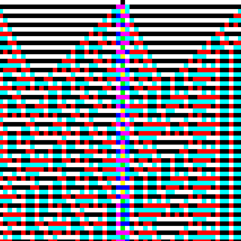 RGB Elementary Cellular Automaton #361