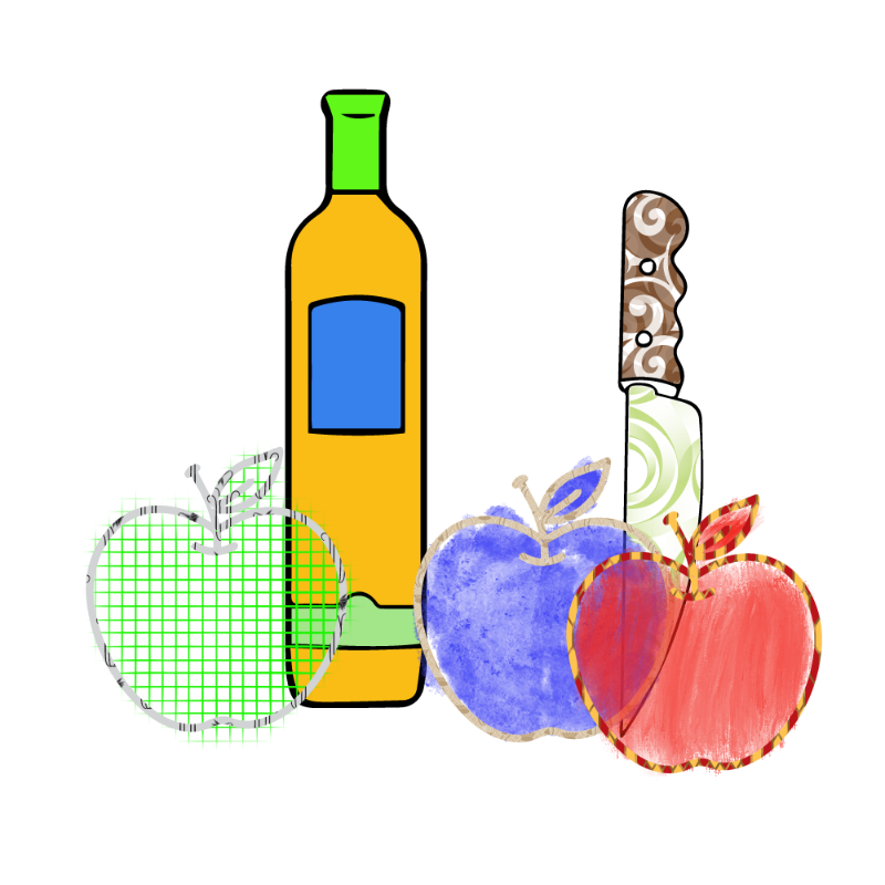 bottle and apples #132