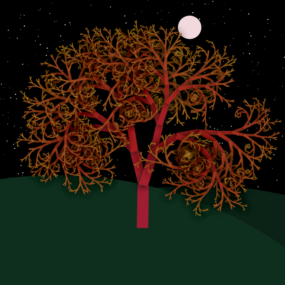 Moonlit Trees of Iterative Fractal Chaos #5