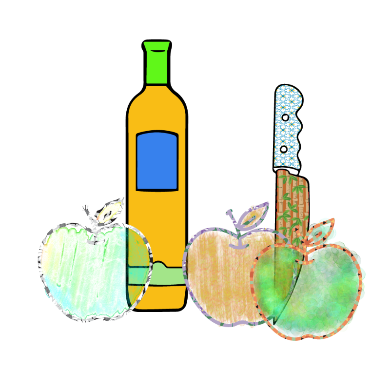 bottle and apples #14