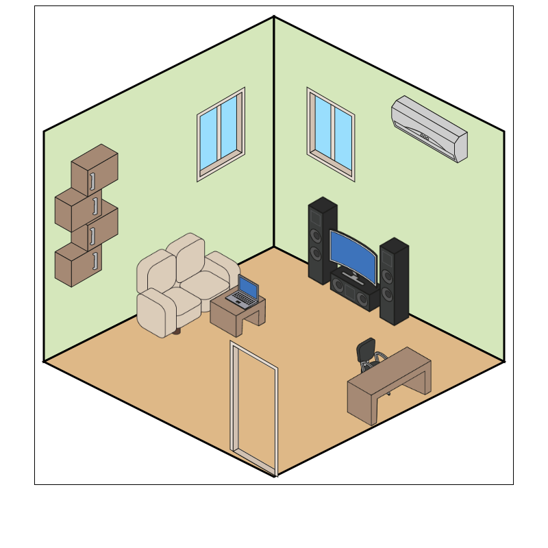 Isometric Living Room Interior #6