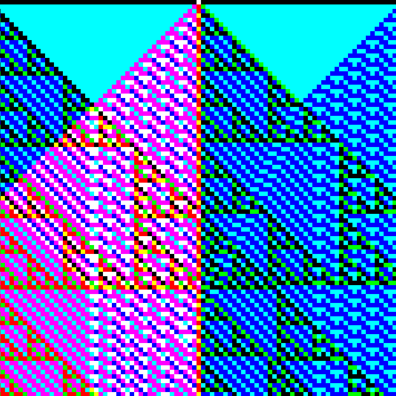 RGB Elementary Cellular Automaton #667