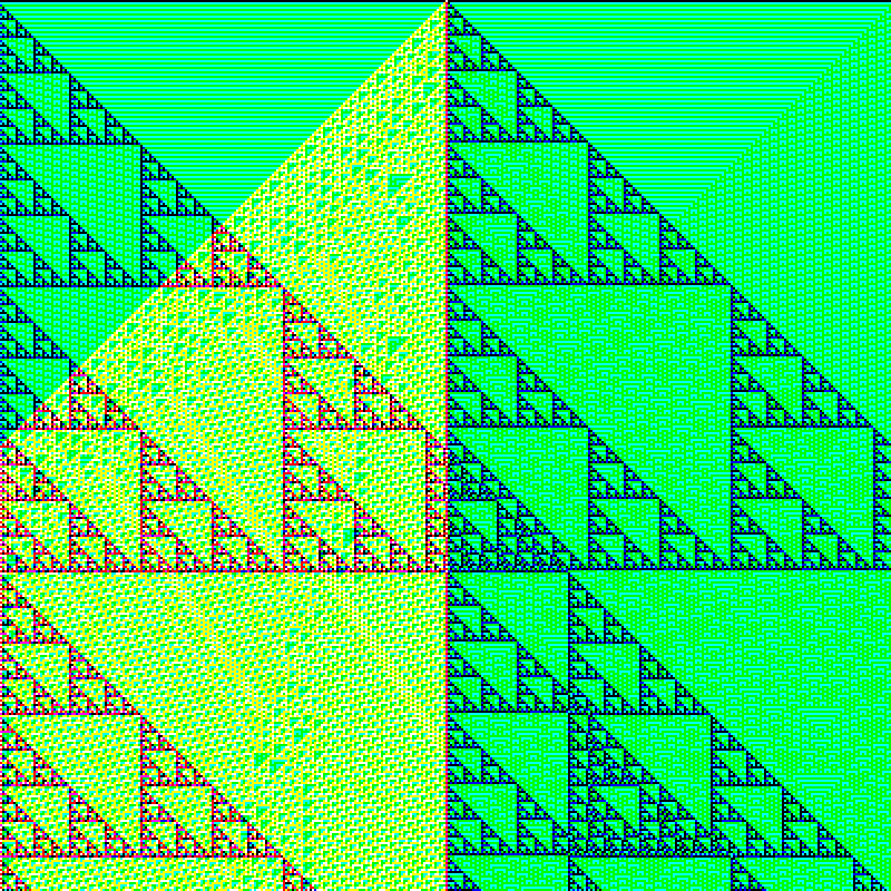 RGB Elementary Cellular Automaton #845