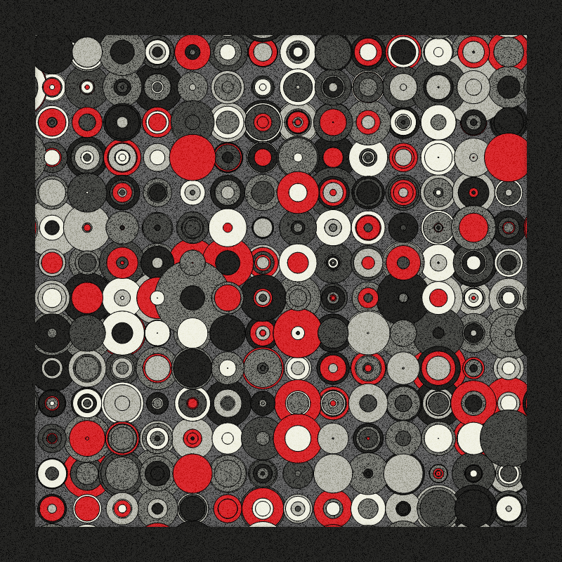 Red, Grey and Circles #13