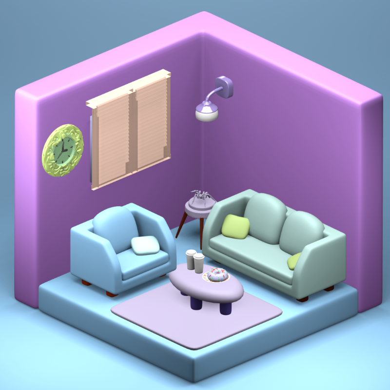 3D Fantasy Living room #3