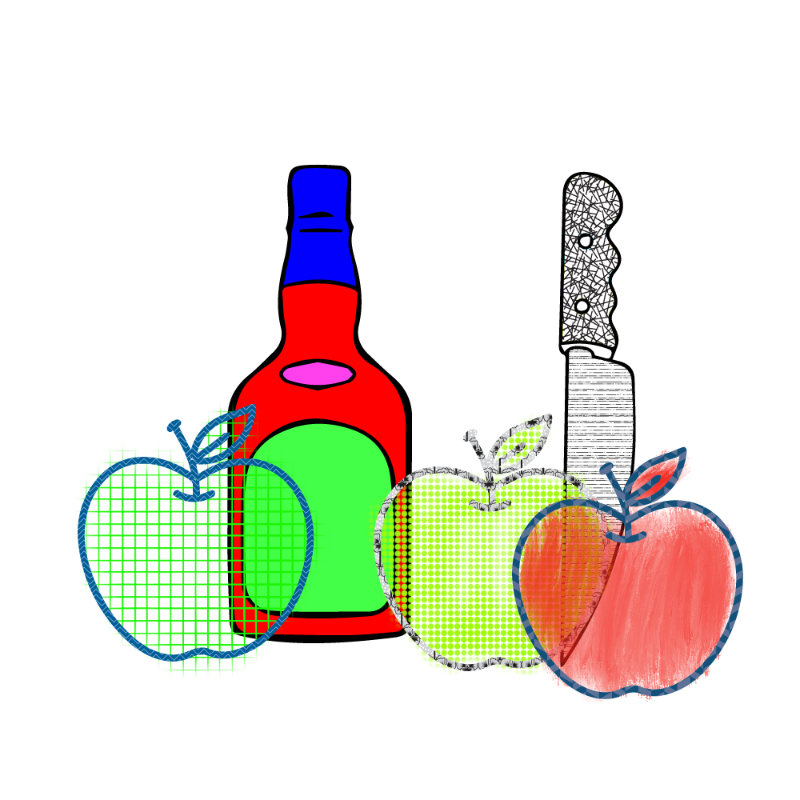 bottle and apples #168