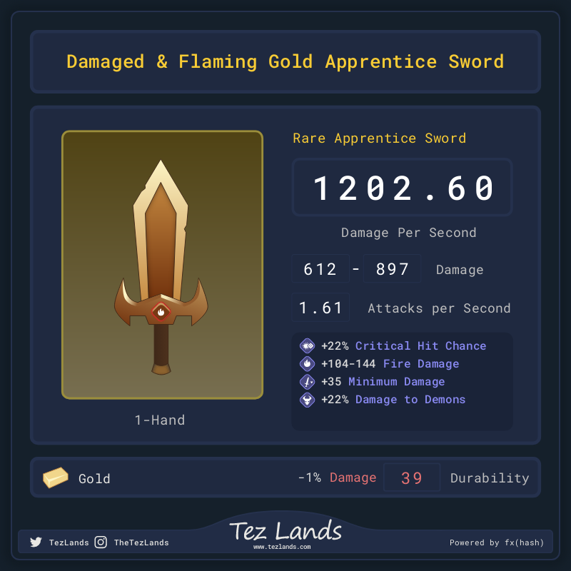 Tez Lands - Apprentice Sword #14