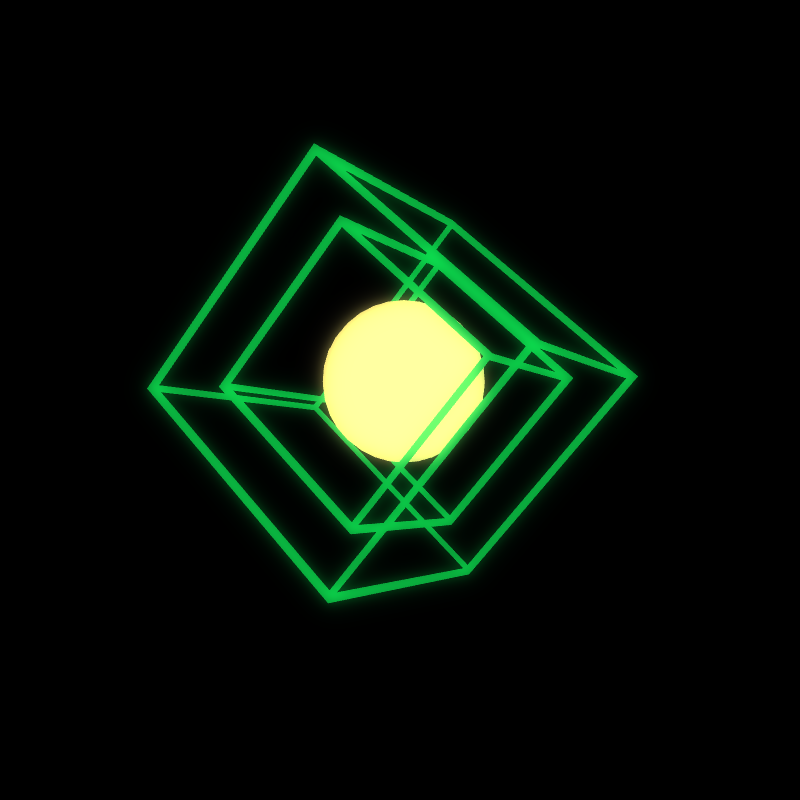 Generative Animation : Two Cube and Sphere #11