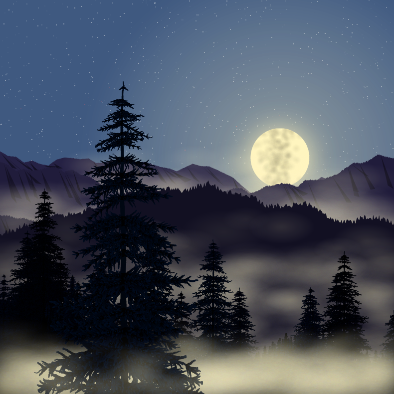 Moonlit Mountains #96